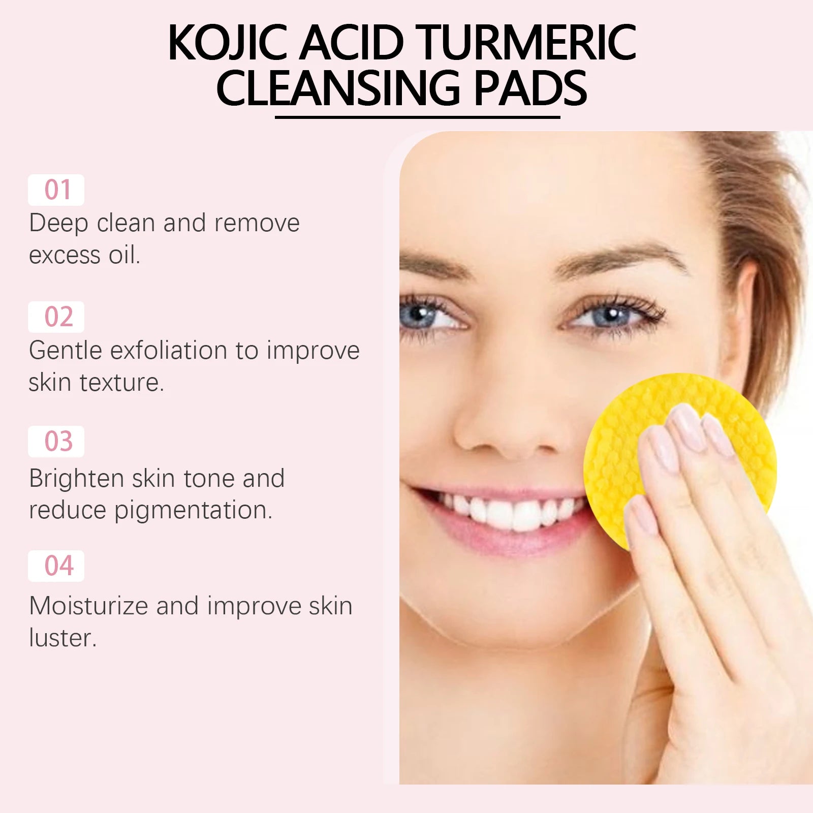 Turmeric & Kojic Acid Facial Cleanser Pads – Deep Pore Clean