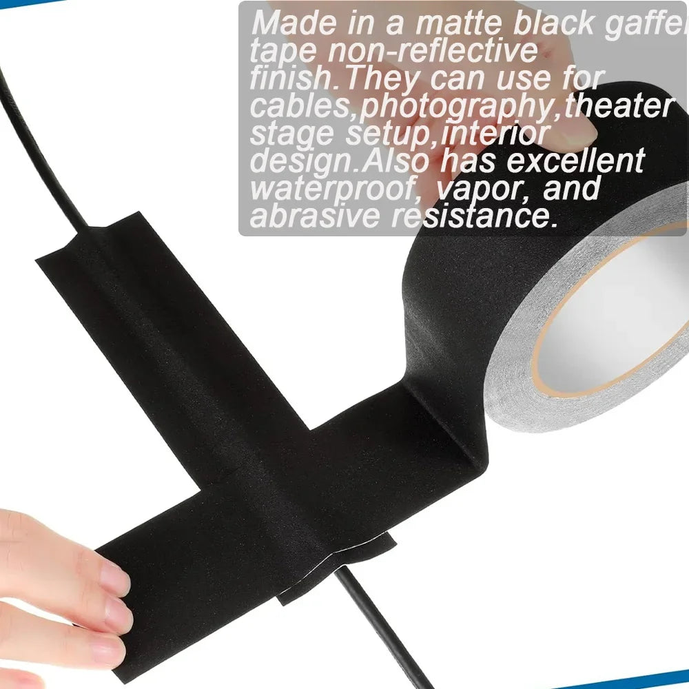 Matte Cotton Gaffer Tape – Non-Reflective, Easy Tear, 10m Roll