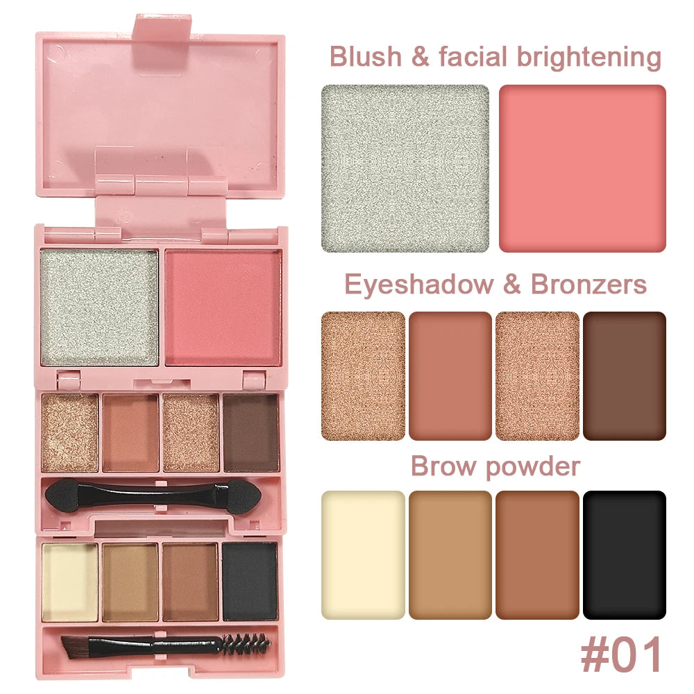 SAM SUGAR 10-Color Eyeshadow Blush Highlight Contour Palette