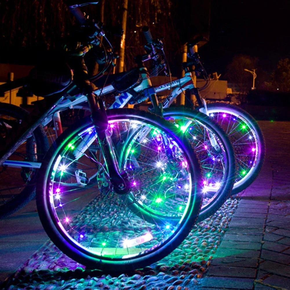Bicycle Wheel LED Lights Mountain Bike Frame Decoration Lights Bicycle Spoke Lamp Night Riding Wheel Lamps Valve Lamp Oasis Select