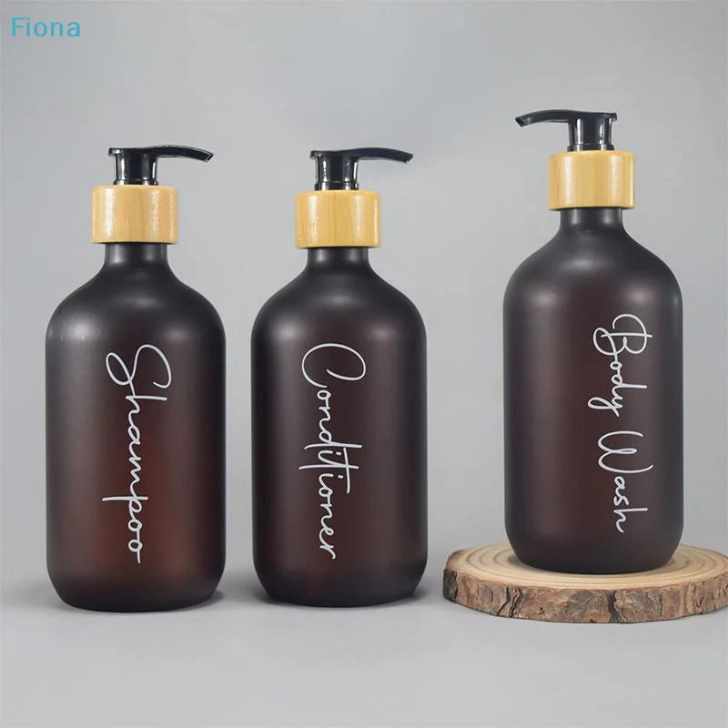 ✔Plastic Soap Dispenser Set Countertop Lotion Bottle Bathroom Refillable Empty Bottle For Shampoo Body Wash Hair Conditioner Oasis Select