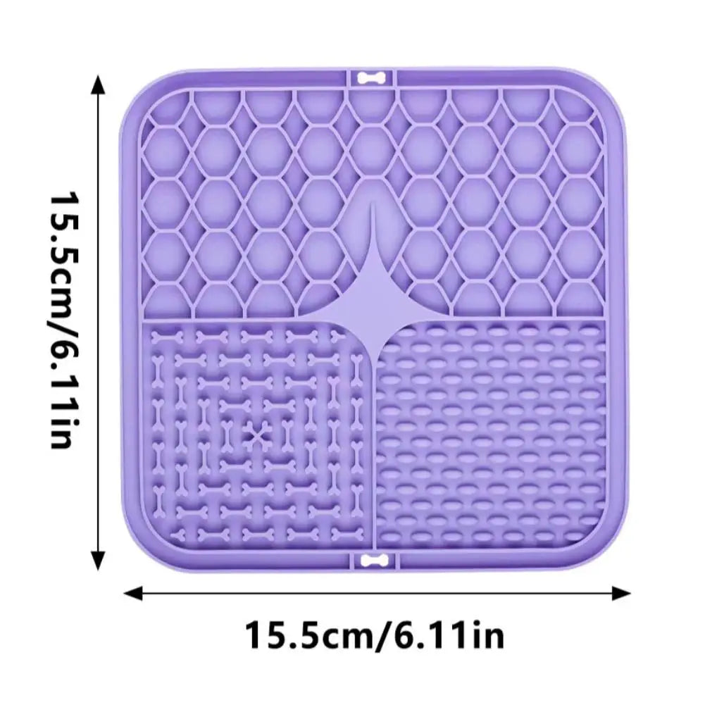 Silicone Pet Slow Feeding Mat With Suction Cups Dog Licking Plate Slow Feeding Mat Fun Feeding Tool Prevent Fast Eating Supplies Oasis Select