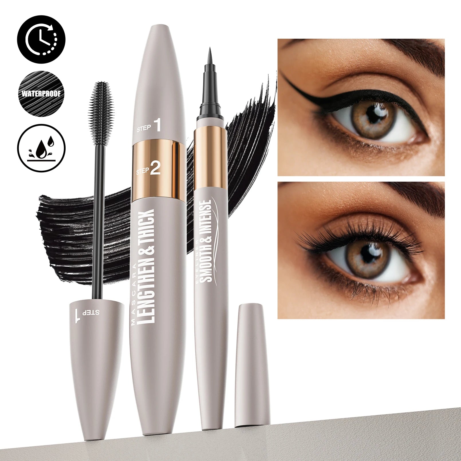 Hello Kiss Waterproof Eyeliner & Mascara Combo Set