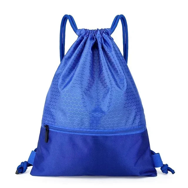Sport 5 Color Drawstring Pocket Simple Backpack Men's and Women's Fitness Backpack Lightweight Basketball Bag Oxford Zipper Bags Oasis Select Blue