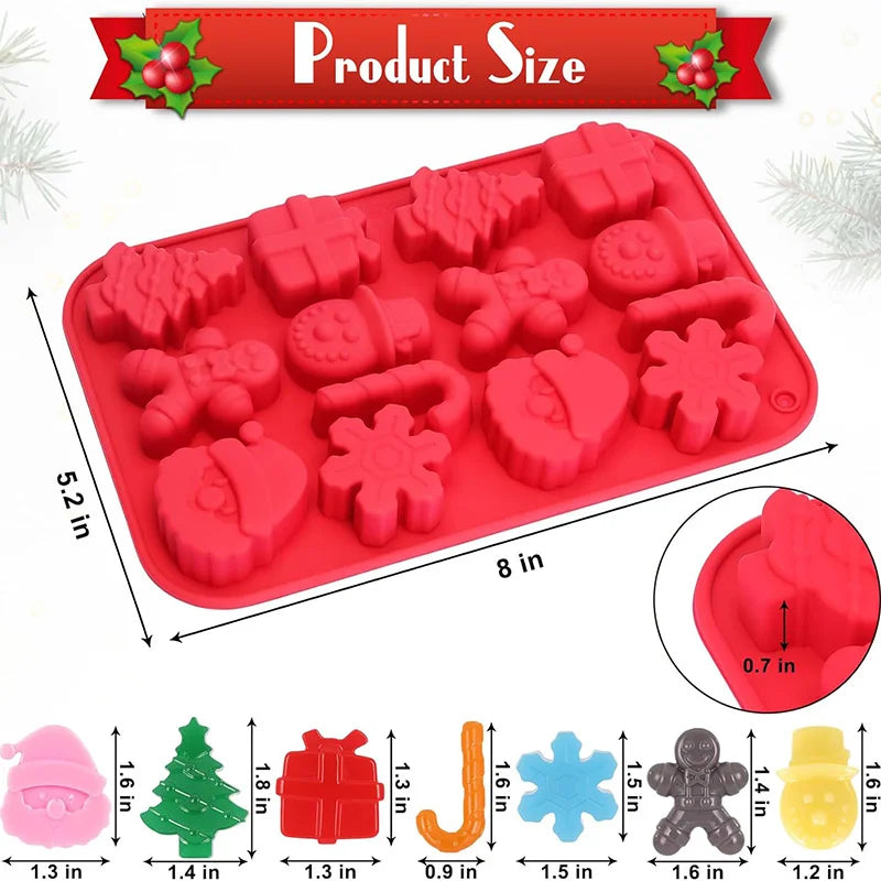 Christmas Silicone Chocolate Candy Molds – 6 Festive Shapes Silicone Baking Mold Oasis Select