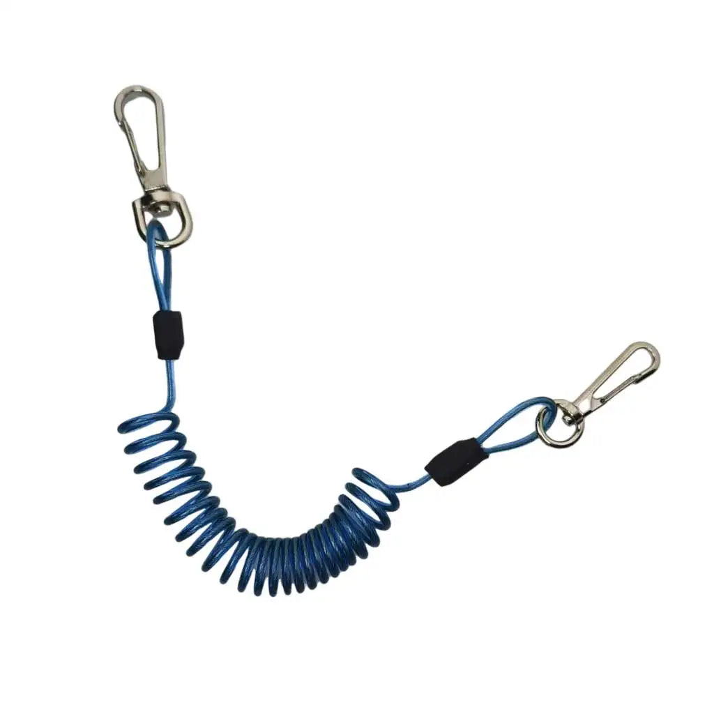 1.6Meters Fishing Retention Rope Stretch Wire Core Fishing Lanyard with Carabiner Boating Retractable Safty Spring Coil Rope Oasis Select