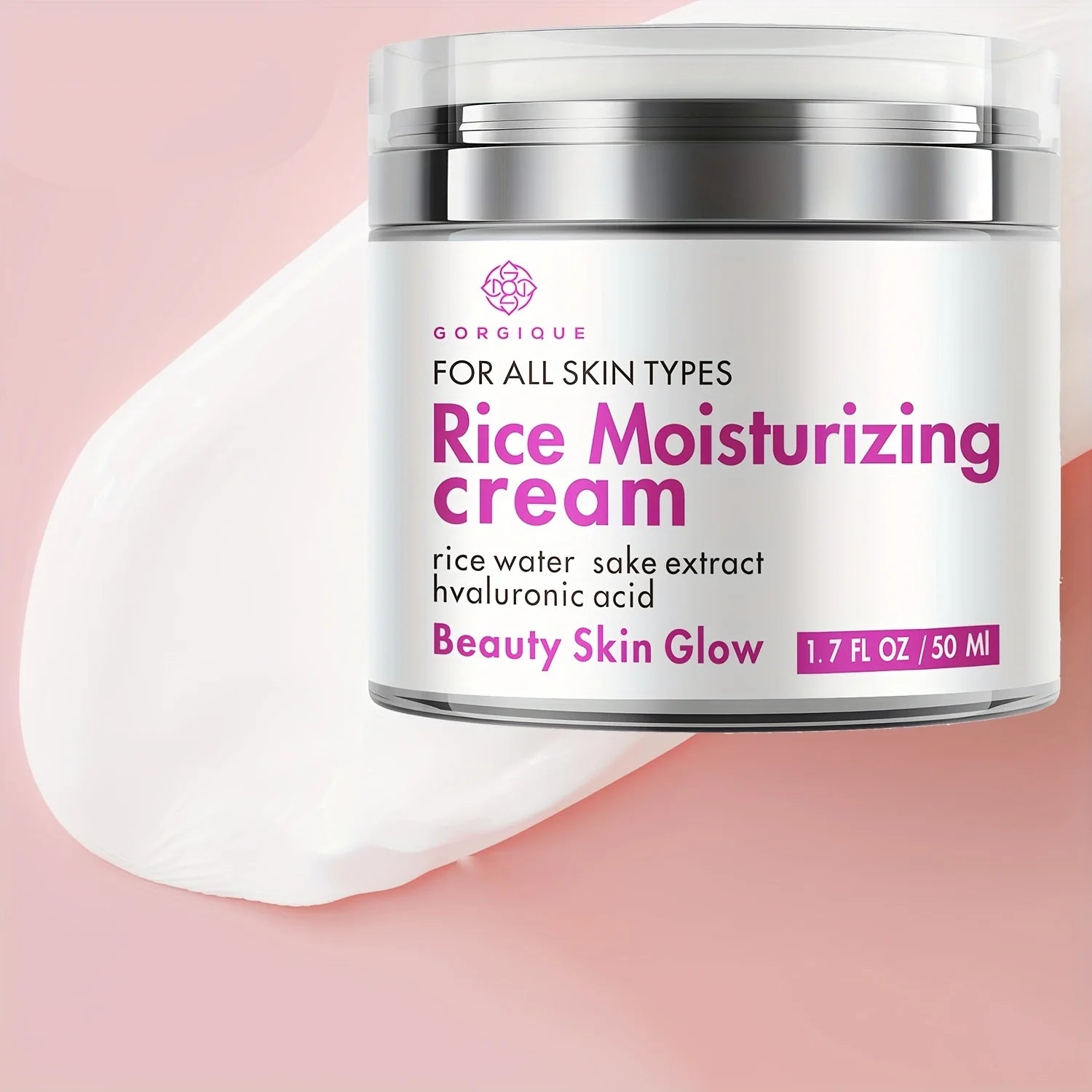 GORGIQUE Rice Cream Moisturizer – Sake Extract & Hyaluronic Acid Face Moisturizer Cream Oasis Select