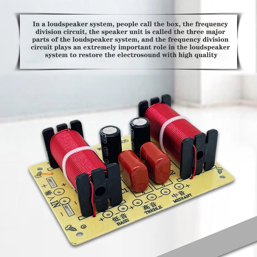 150W 3 Way HiFi Speaker Frequency Divider Audio Crossover Filter Treble Alto Bass Frequency Divider for Professional or Home Use Oasis Select