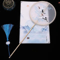 Style Hanfu Accessories Dancing Fan DIY Craftsmanship Decorative Fans Home Decoration Hand Fan Group Fan Photography Prop Oasis Select 6