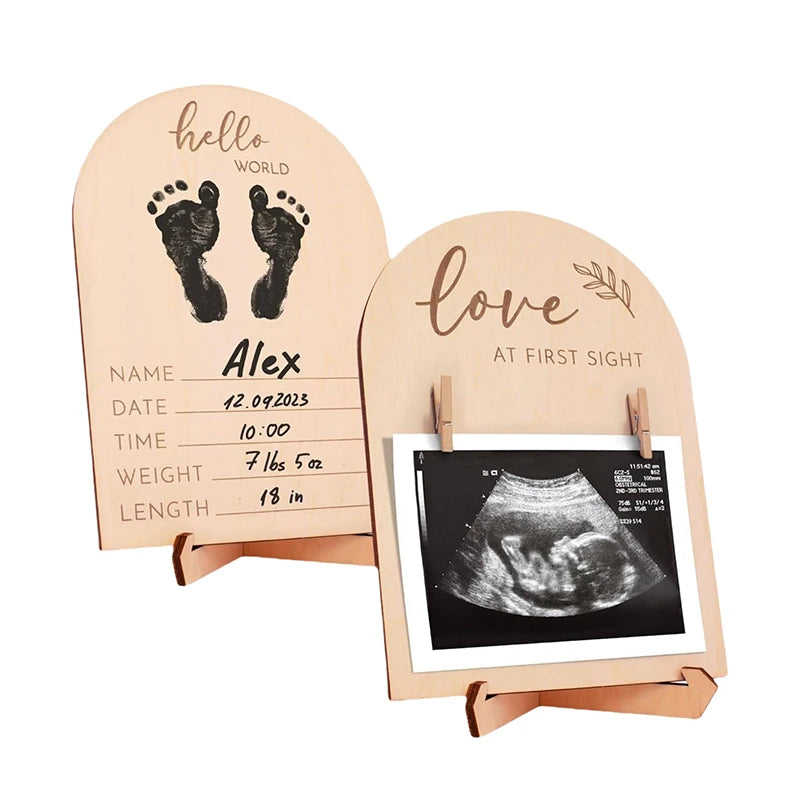New Sale 1 Set Expectant Mothers To Announce Pregnancy Or Baby Birth Ornament Wooden Ultrasonic Photo Frame Oasis Select