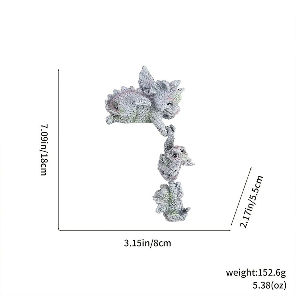Hanging Mother & Child Climbing Dragon Resin Statue | Home Decor Decorative Figurine Oasis Select