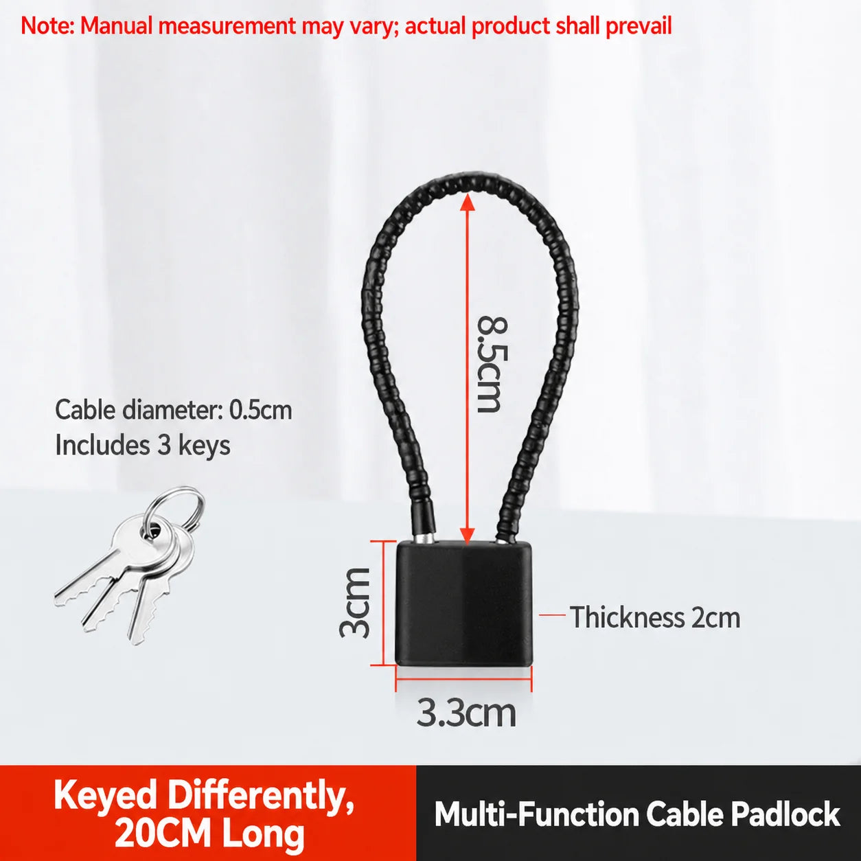 Extension Wire Rope Cable Padlock Cabinet File Cabinet Expansion Padlock Wire Lock Anti-theft Padlock Oasis Select A-Black-Single openi