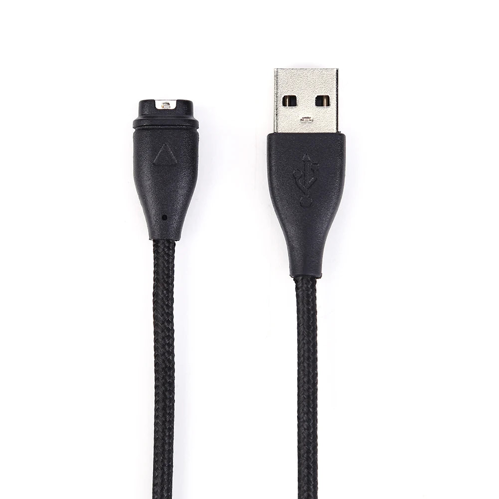 50/100cm Charger Cable Smart Watch Accessories Nylon Braided Charging Cable Adapter Replacement Parts for Garmin Venu 2 Instinct Oasis Select black 50cm China Mainland