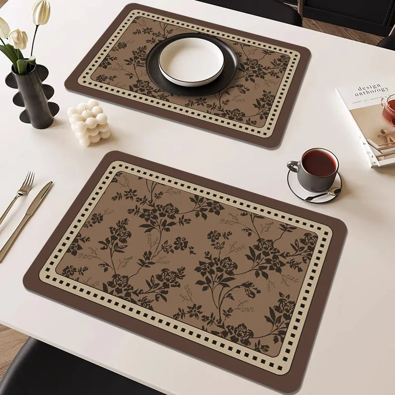 French Waterproof Leather Placemat Grease-proof Washless Placemat Dishes Scalder-proof Thermal Insulation Mat Western Placemat Oasis Select A2 30 x 50cm