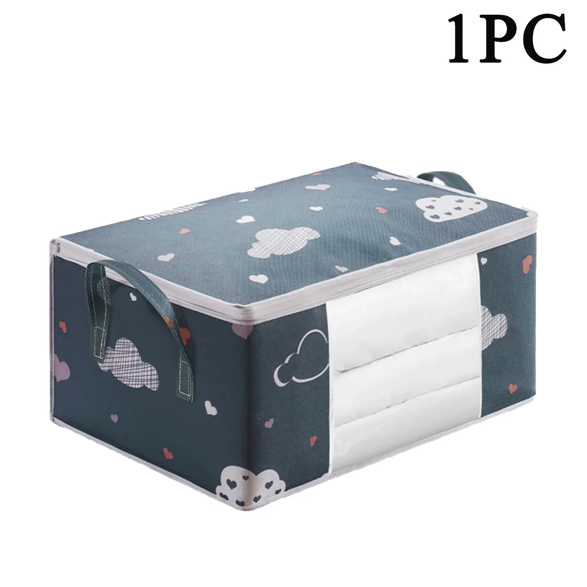 1-4Pcs Large Capacity Clothes Quilt Storage Bag Thickened Moving Storage Bag Portable Handheld Dustproof Luggage Bag Oasis Select Navy Blue-M-1PC
