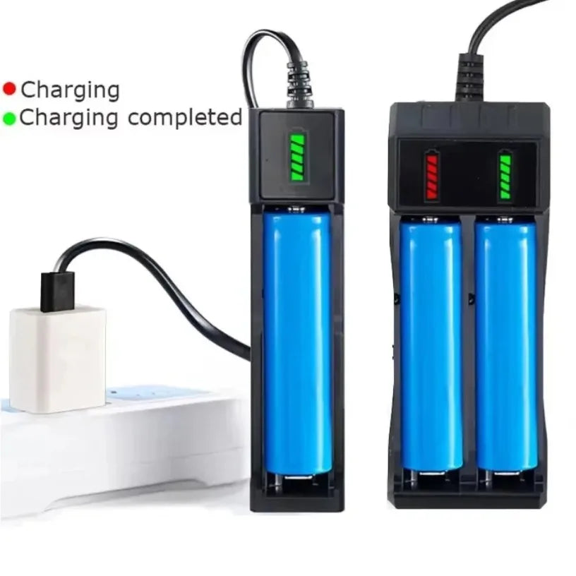 Dual 18650 Battery Charger Black 2 Slots For 18650 Charging 4.2V Rechargeable Lithium Battery Charger for Laser Flashlight Oasis Select