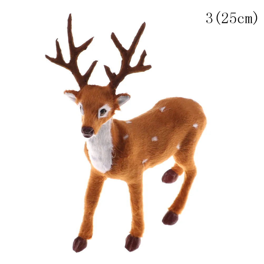 15cm, 20cm, 25cm Christmas Simulation Plush Reindeer Xmas Elk Plush TOY New Year Decorations Oasis Select 25cm