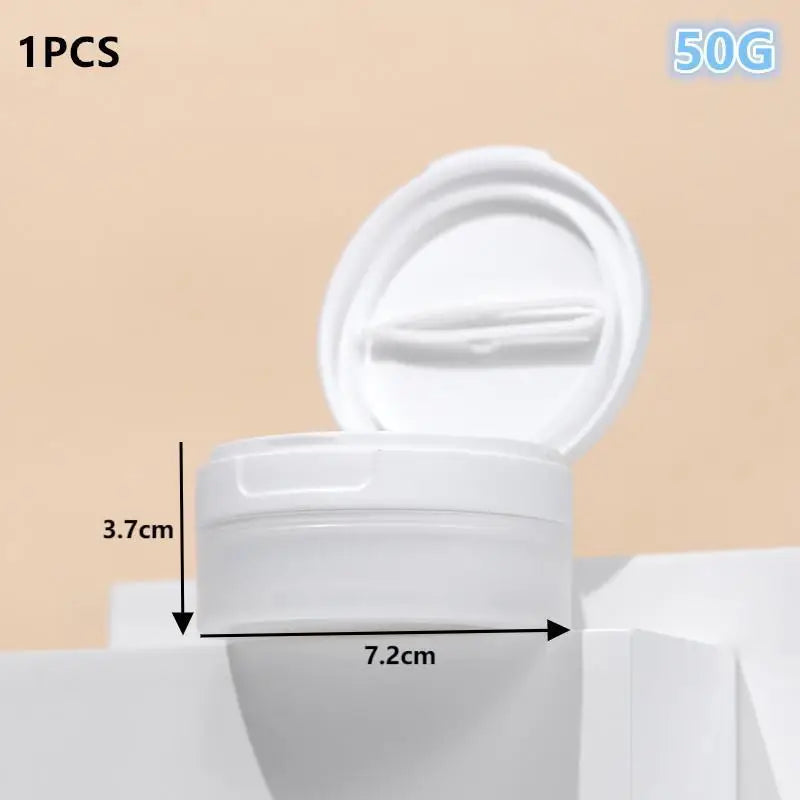 50/120g Flip Cover With Spoon Or Tweezers Refillable Bottles Empty Pot Travel Face Cream Lotion Cosmetic Cotton Makeup Jar Oasis Select 50G