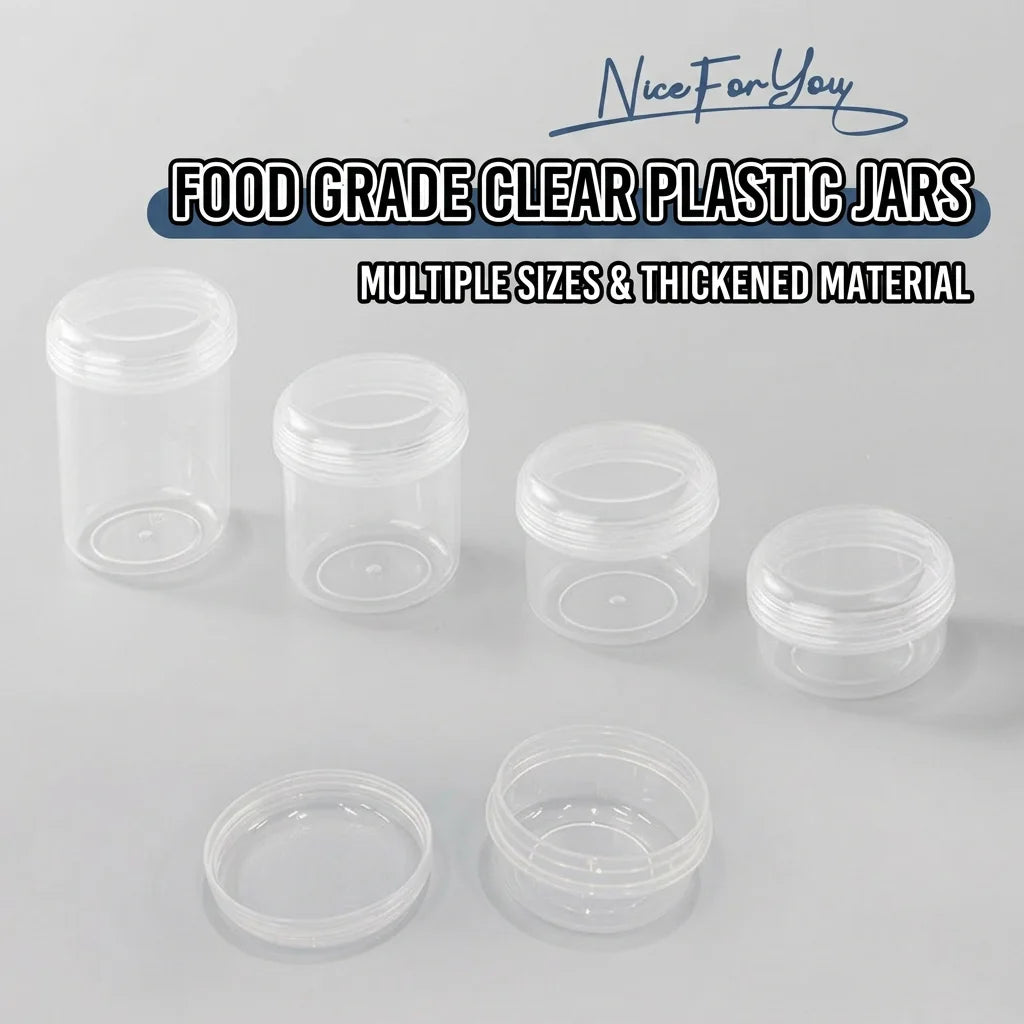 20/30/40/50mlRefillable Transparent Plastic Sealed Jars, Food Grade Thickened PP Leak-proof Containers for Travel Cosmetic Oasis Select