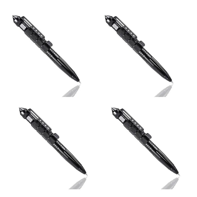 1/2/3/4pcs Multi Functional Tactical Pen High Quality Aluminum Anti Skid Portable Self Pen Steel Glass Breaker Survival Tool Oasis Select 4pcs Black