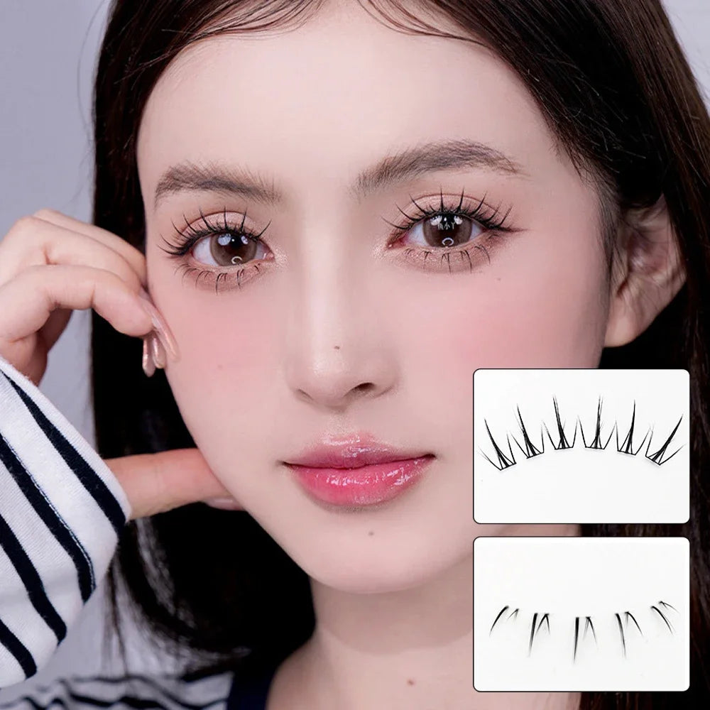 Manga Style Segmented Lash Clusters, Large Capacity Black Stem Individual False Eyelashes, Natural Daily Eye Makeup Oasis Select