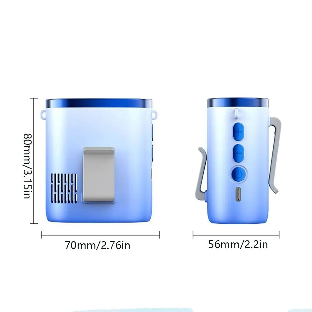 Portable Waist Clip Fan USB Rechargeable Strong Airflow Hanging Neck Fan LED Display Compact Design Cooling Fan Climbing Oasis Select