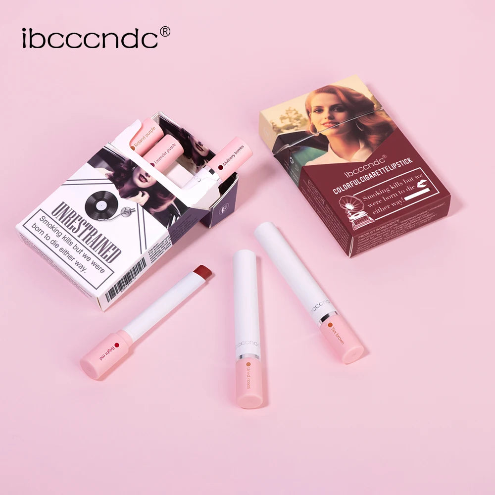 4PCS/Set Matte Long Lasting Waterproof Creative Cigarette Lipstick Set Matt Lip Stick Tube Nude Red Velvet Lip Tint Makeup Oasis Select