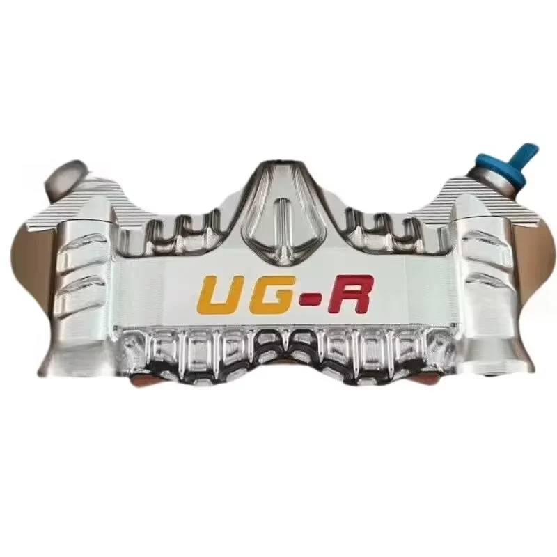 UGR Sports Edition Large Radiation Shark Fin Caliper Heat Dissipation Upgrade, Modified Brake High Performance Caliper Oasis Select Silver