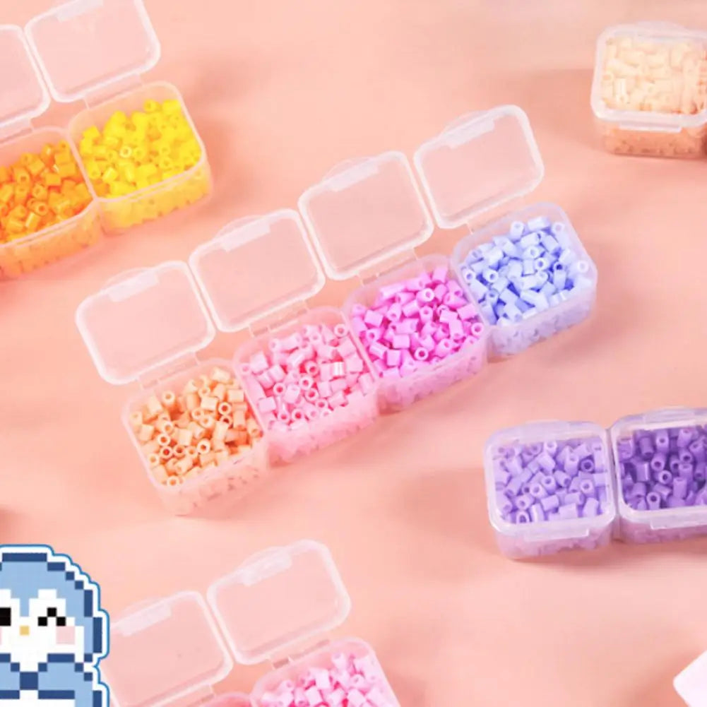 Perler Bead Kit DIY Tools 3D Puzzle Full Set Ironing Sheets / Fabric Keychains Chains 28 Colors Perler Beads Handmade Tools Kit Oasis Select