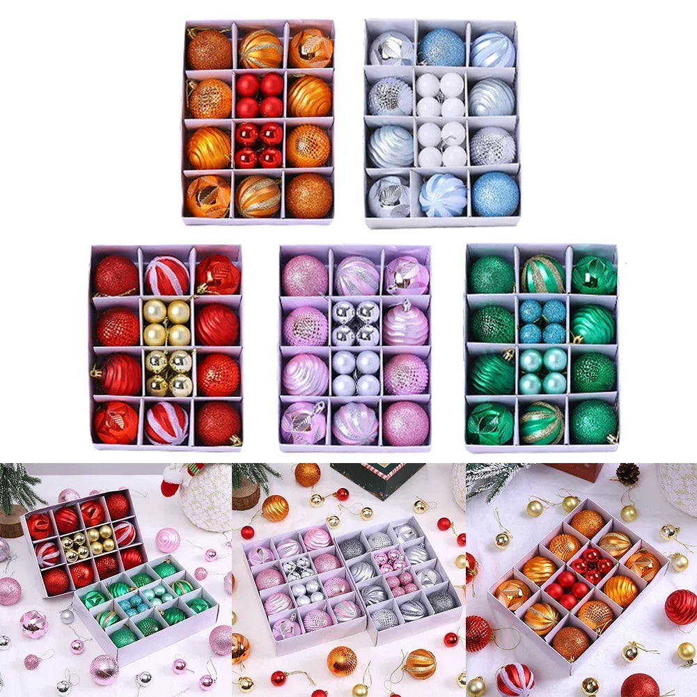 Christmas Balls Decorative Balls Blue Gray Orange (As Pictures Show) High Quality Practical Quality Is Guaranteed Oasis Select