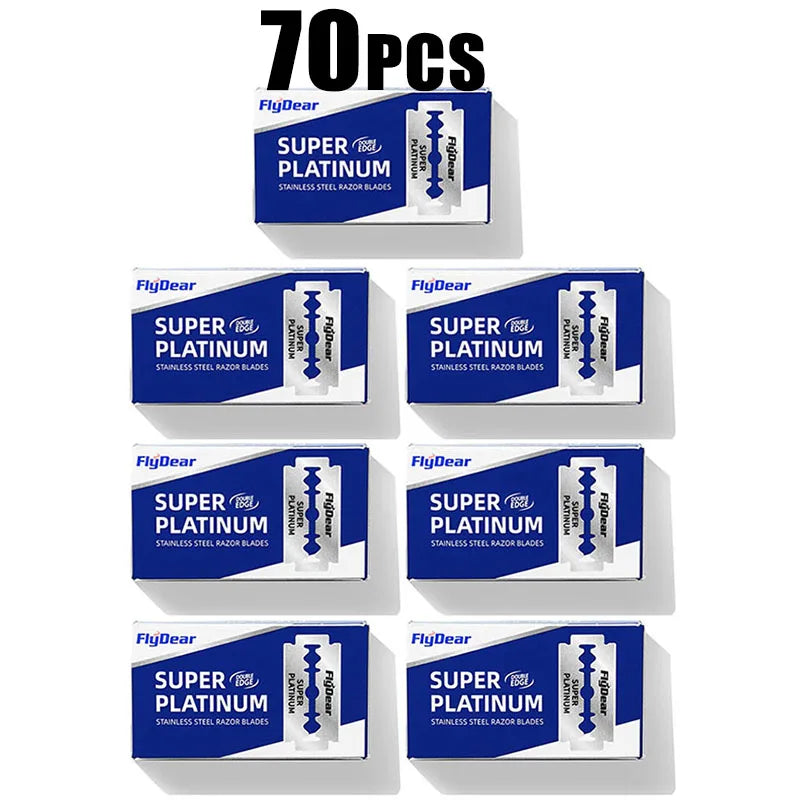 10/40/80pcs Stainless Steel Razor Blade Old-Fashioned Manual Double-Sided Razor Blade Hairdressing Barber Shop Tools Oasis Select 70pcs