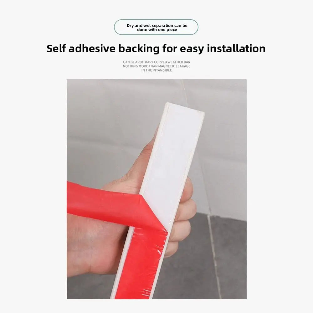 Self Adhesive Water Barrier Strip Collapsible Design Flexible Silicone Waterproof Collapsible Shower Threshold Oasis Select
