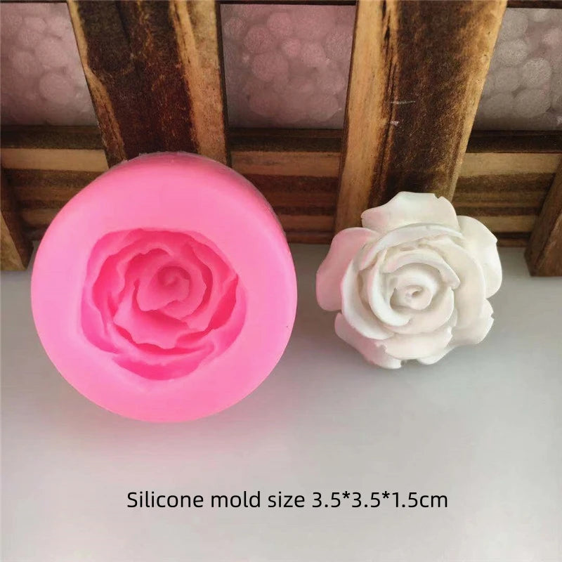 3D Rose Flower Silicone Mold Fondant Chocolate Soap Candle Resin Mould DIY Cake Decorating Tool 3 Sizes Available Oasis Select Small