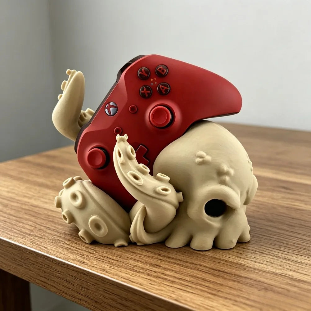 3D Printed Octopus Arm Controller Stand Universal Gamepad Holder Compatible with PS5 Xbox Creative Tentacle Shape Desk Ornament Oasis Select