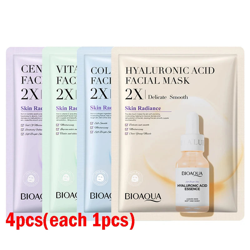 BIOAQUA Centella Collagen Sheet Mask – Hyaluronic Acid Hydrating Sheet Mask Oasis Select Each 1pcs