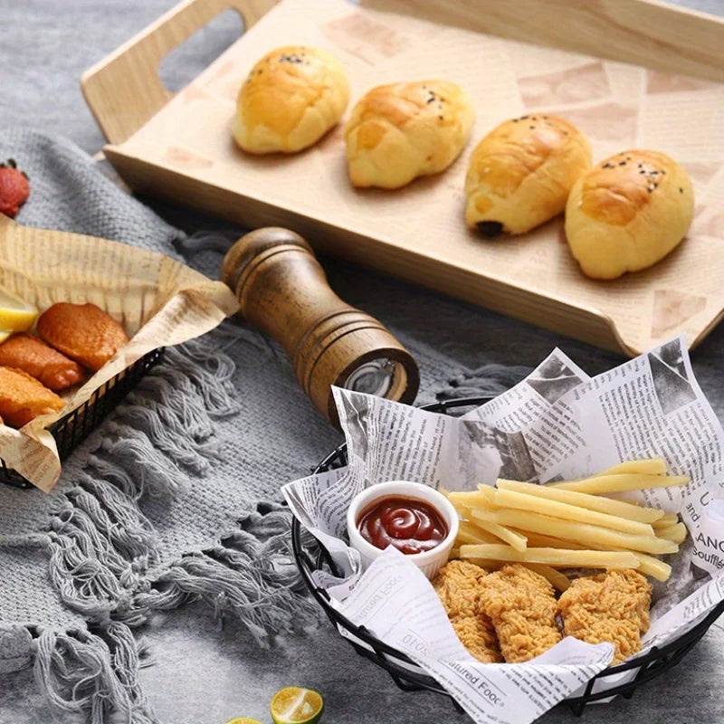50PCS Greaseproof Baking Paper Liners Food Safe Tray Inserts Disposable Parchment Sheets for Snacks Burgers Bakery Kitchen Use Oasis Select