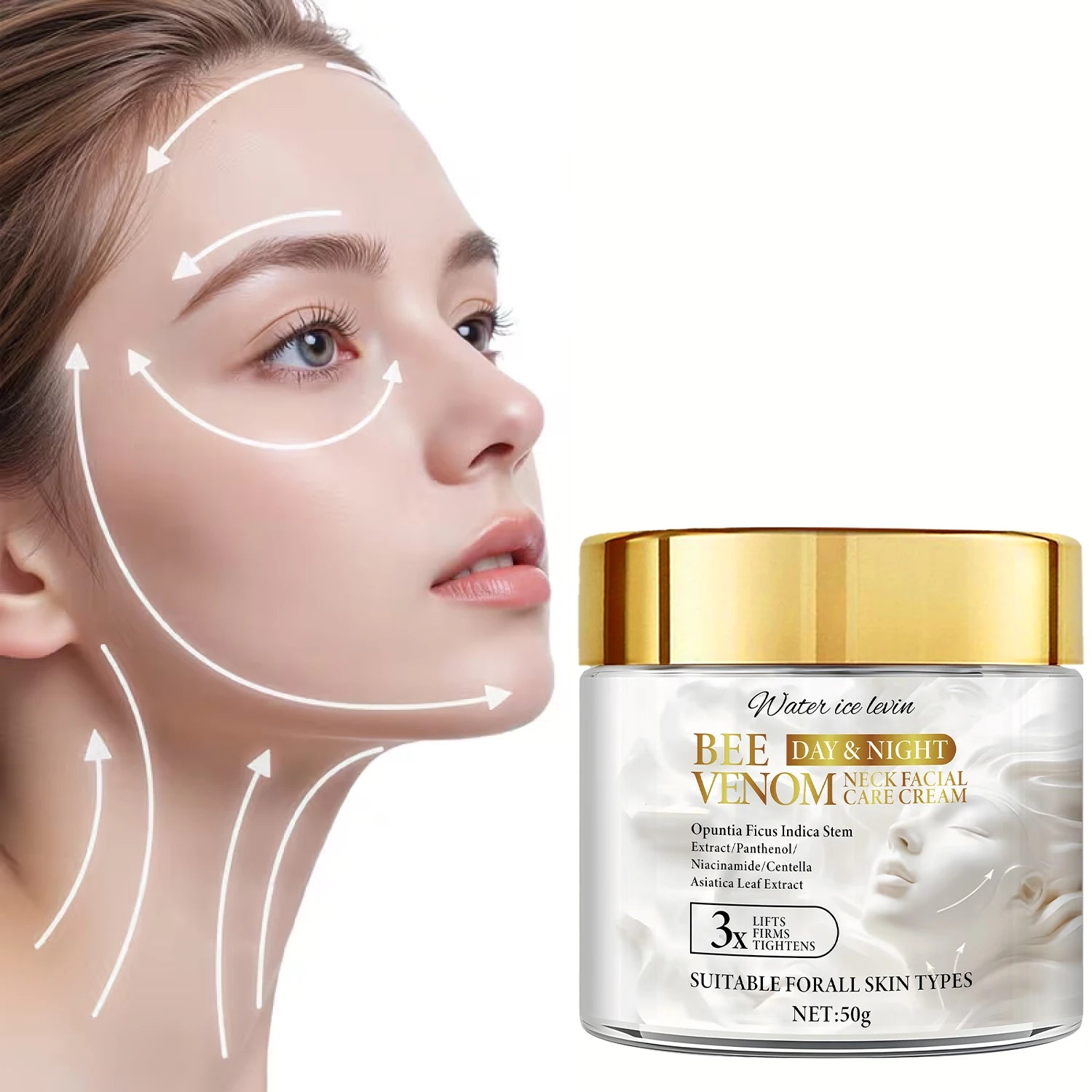Bee Venom Neck & Face Firming Cream – Collagen & Hyaluronic Acid Facial Firming Cream Oasis Select