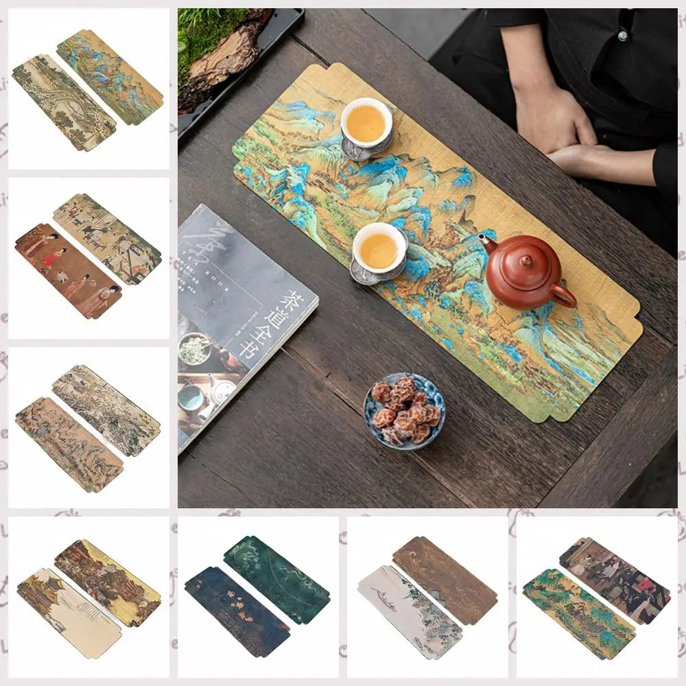 Chinese Style Tea Mat – Double-Sided Waterproof Tea Table Cloth Tea Table Mat Oasis Select