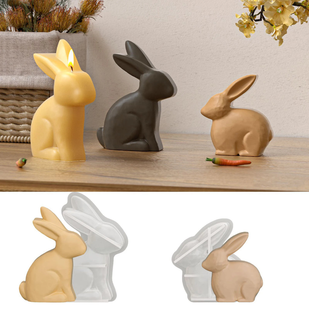 3d Bunny Mold Silicone Silicone Craft Mold Easter Rabbit Silicone Mold Lightweight For Scented Candles Home Decoration Gift Oasis Select