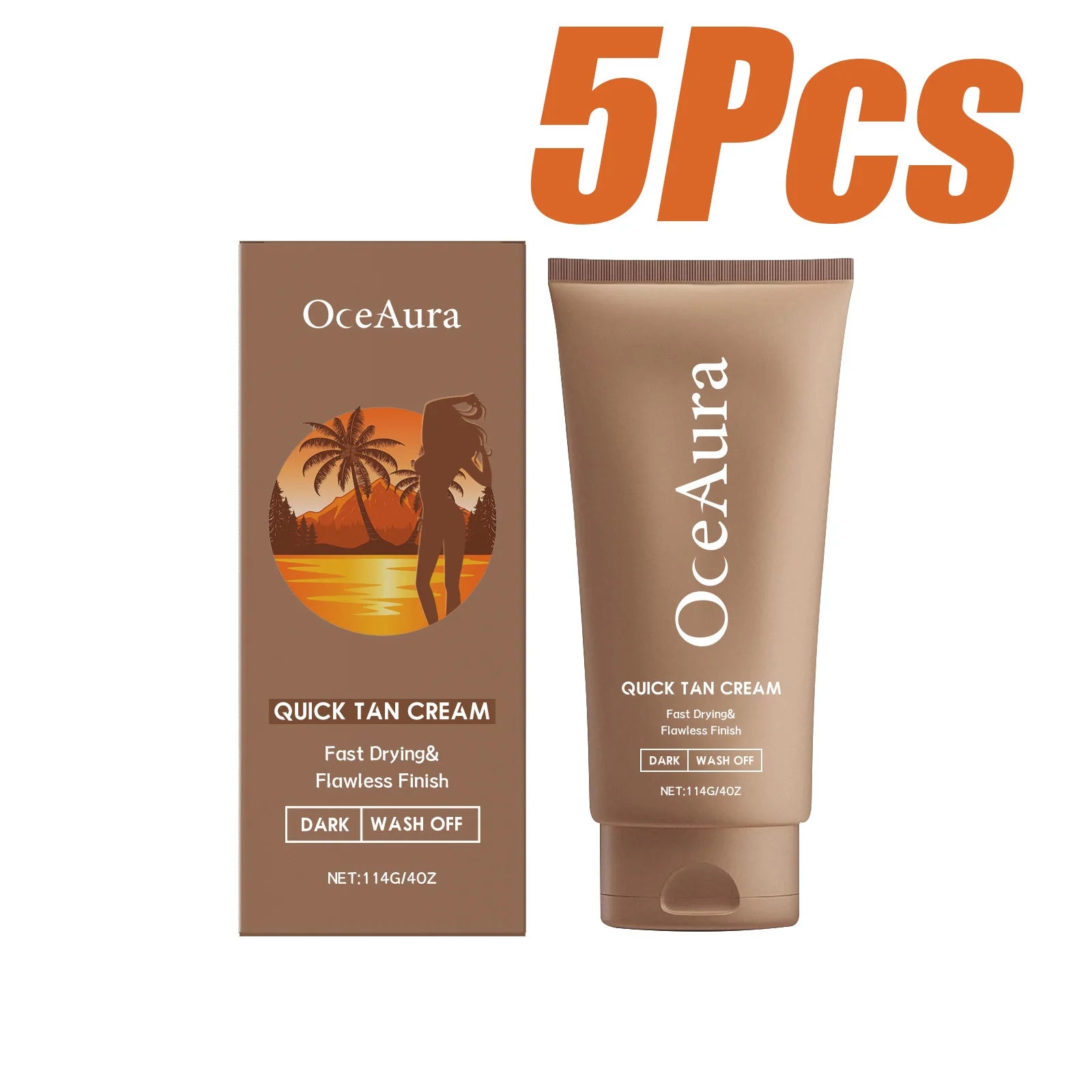 Body Self Tanning Cream Natural Bronzing Self Tanning Lotion with Moisturizing & Nourishing Oils Healthy Glow Sunless Tanner Oasis Select 5 x 114g Boxed