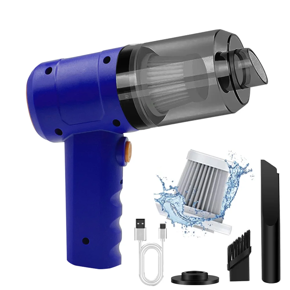 15000PA Compressed Air Dust Collector Handheld vacuum cordless High power, car vacuum cleaner Hairdryer Mini portable Oasis Select Blue