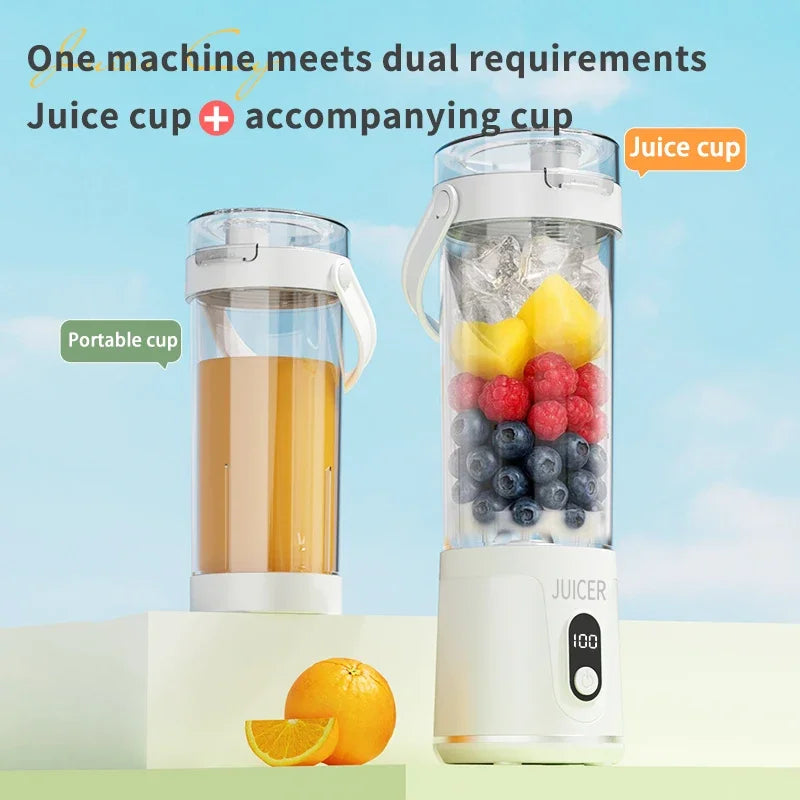 Portable Blender 600ML Electric Juicer Fruit Mixers 4000mAh USB Rechargeable Smoothie Outdoor Fresh Fruit Blender Personal Juice Oasis Select