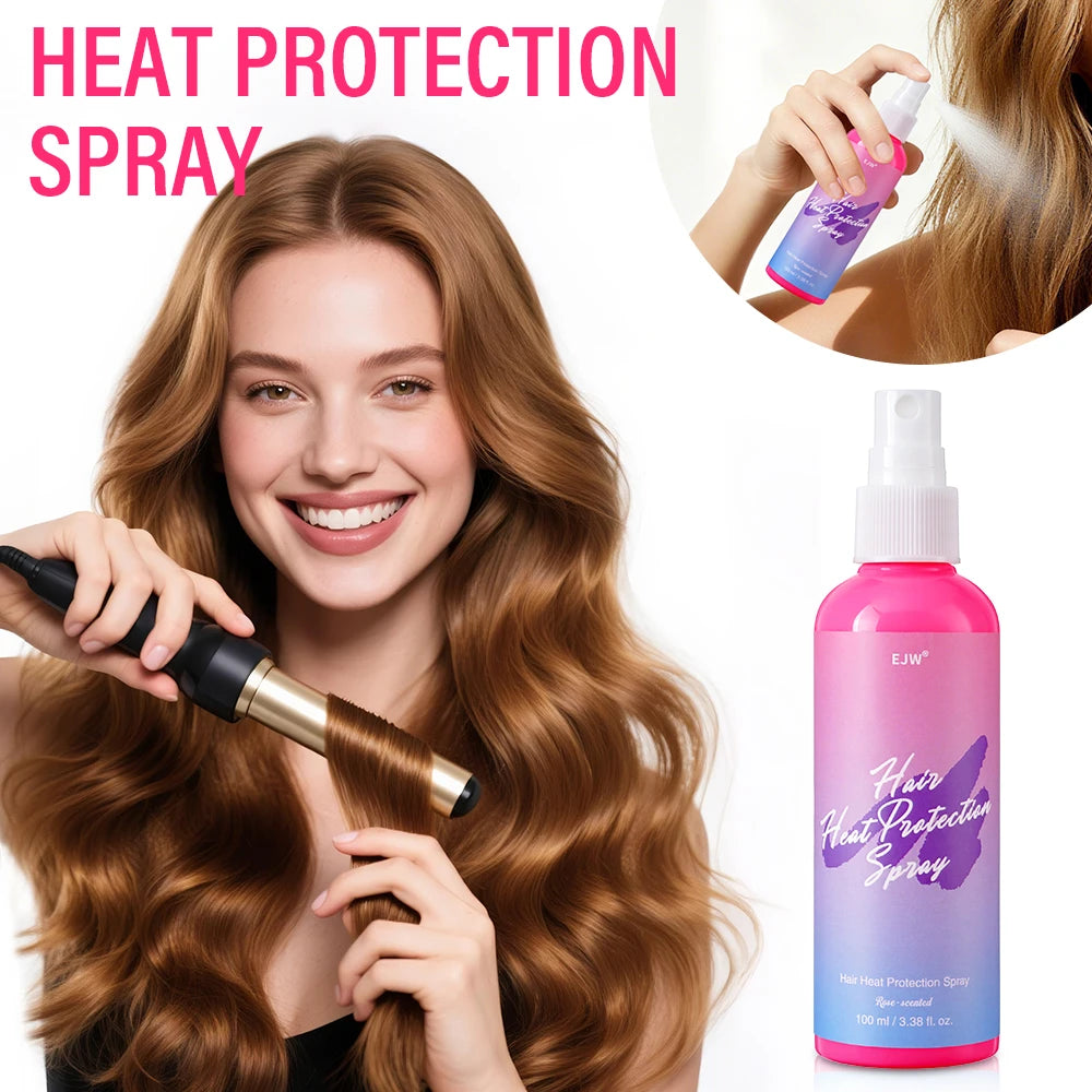 Heat Protectant Spray for Hair - Up to 250 Degree Protection Hydrates Strengthens Hair For All Hair Types + Heated Styling Tools Oasis Select