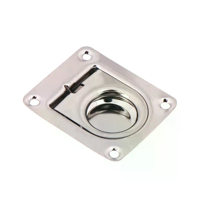 1Pc 65x56MM Stainless Steel Square Pull-ring Springloaded Boat Deck Hatch Pull Flush Mount Hardware Cabinet Recessed Rings Pull Oasis Select