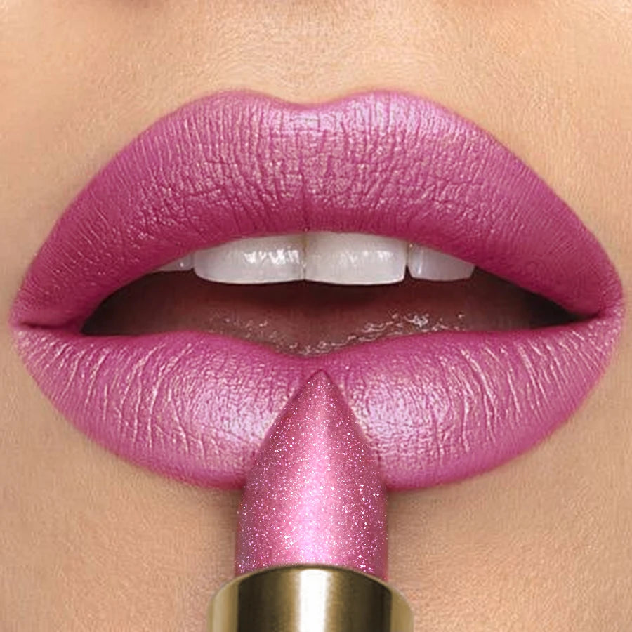 KAFURUX Metallic Glitter Lipstick – 16 Colors, Waterproof