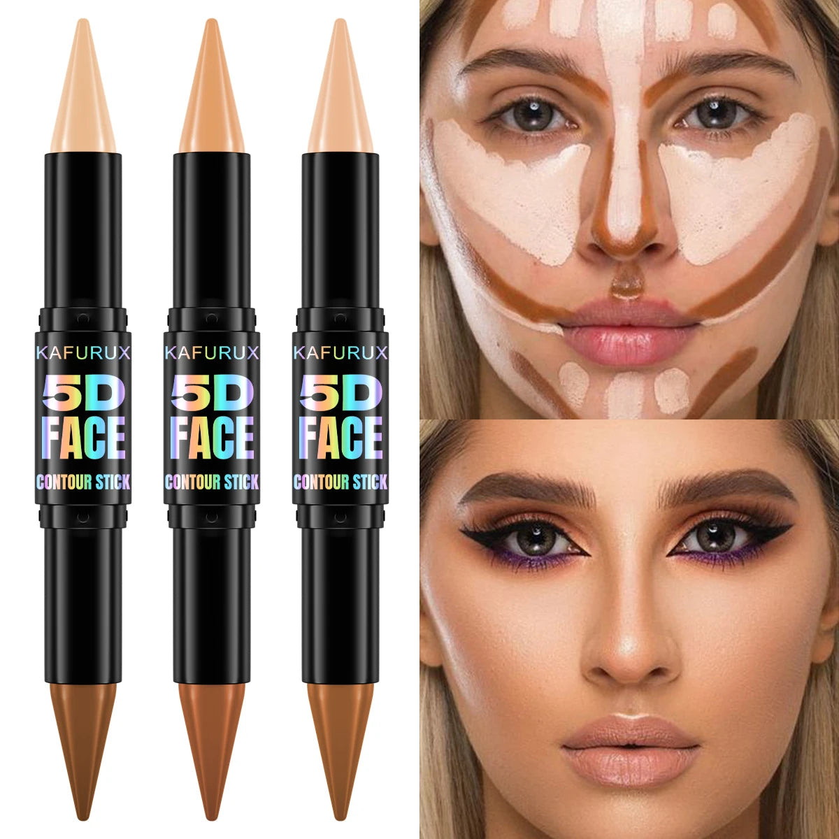 KAFURUX Double-Ended Contour Stick | Highlight & Shadow Cream