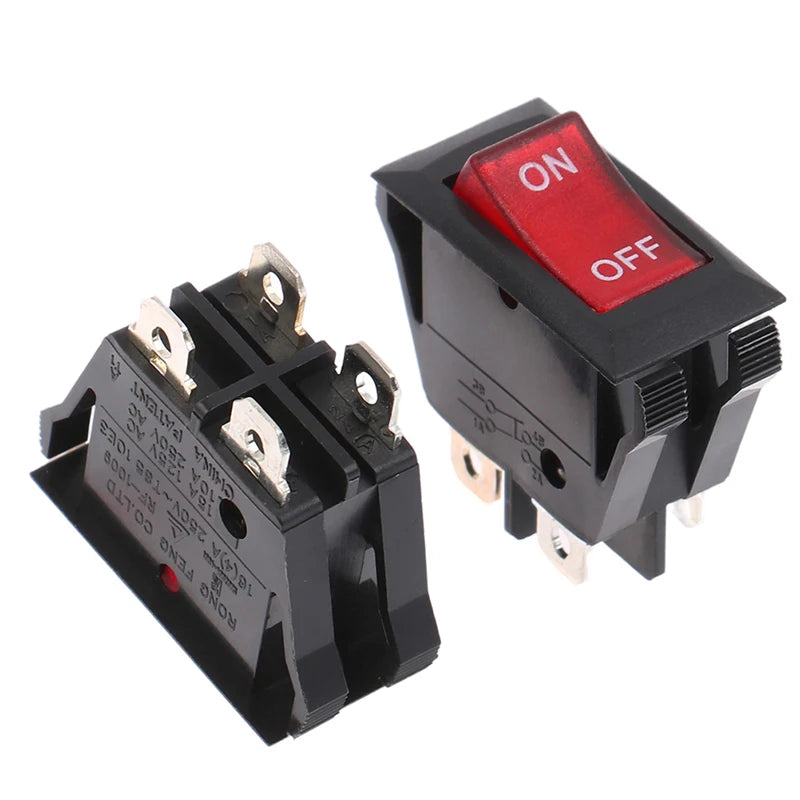 4Plug Power Rocker Switch RF-1009 16A Control Switch With Led Light For Rongfeng ON/OFF/I/O Switch Oasis Select