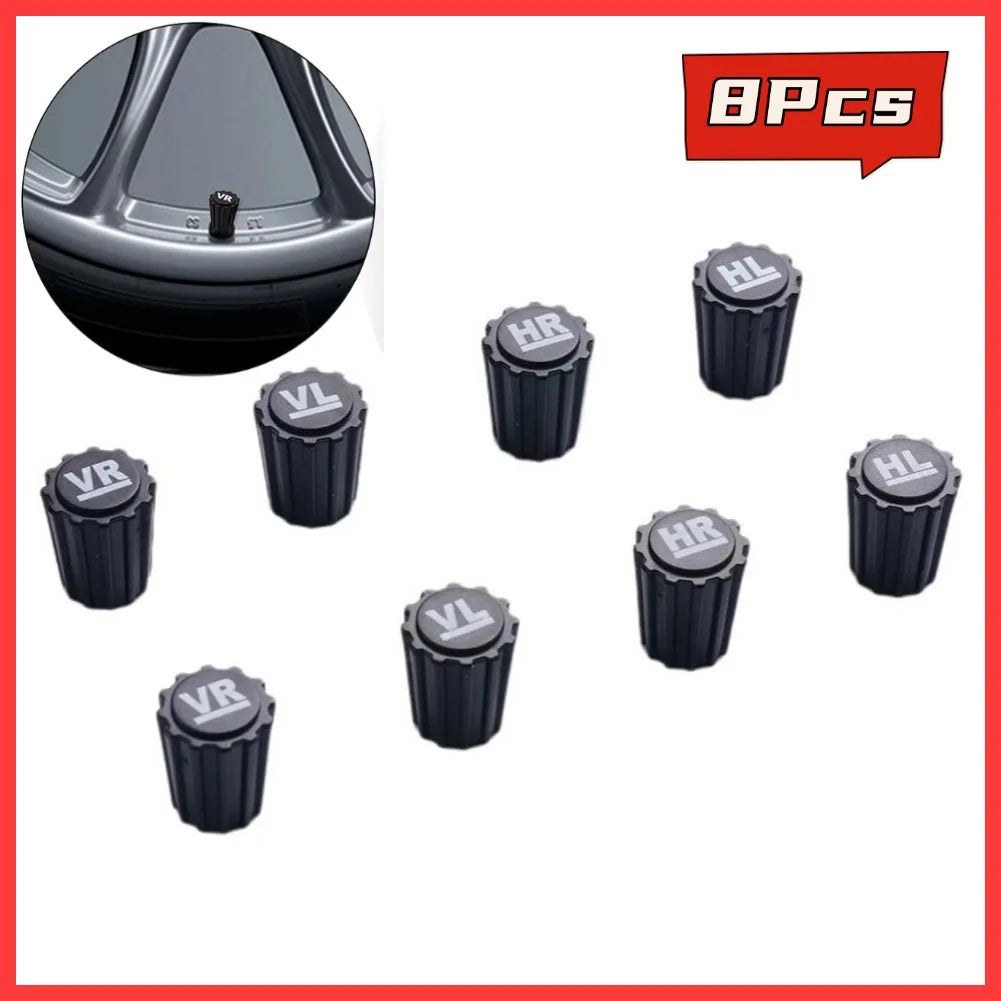 8-Pack Tire Valve Stem Caps VR VL HR HL ABS – Universal Fit Tire Valve Caps Oasis Select