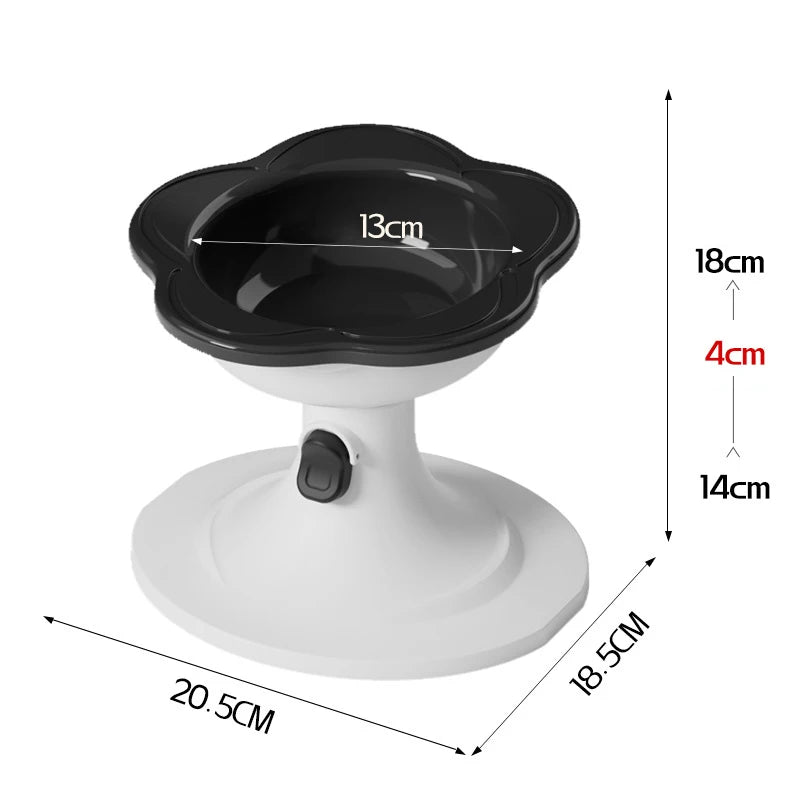 Reliable Stand-up Ceramic Cat Bowl with Pretty Floral Design; Pet Food and Water Dish for Neck Wellness Oasis Select A10