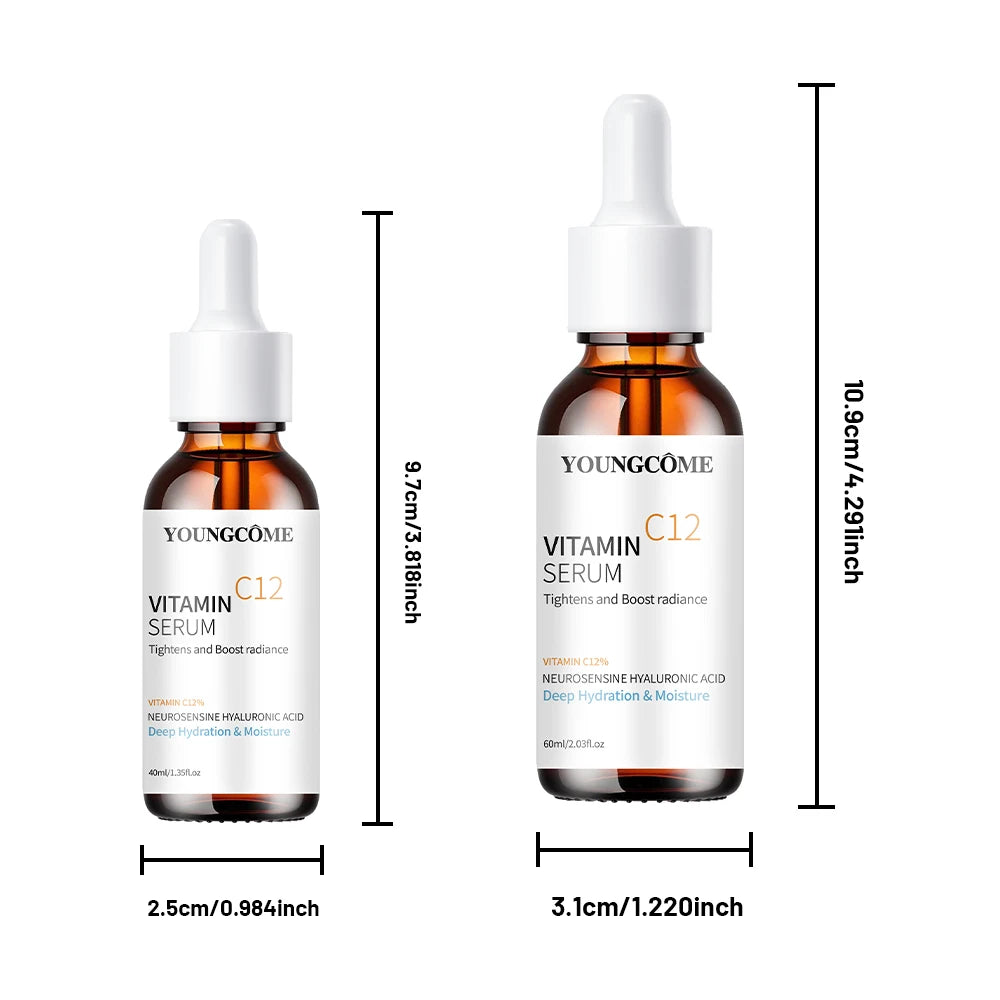 Vitamin C12 Antioxidant Face Serum - Lightweight Texture, Boost Skin Radiance, All Skin, Daily Hydrating Care Oasis Select